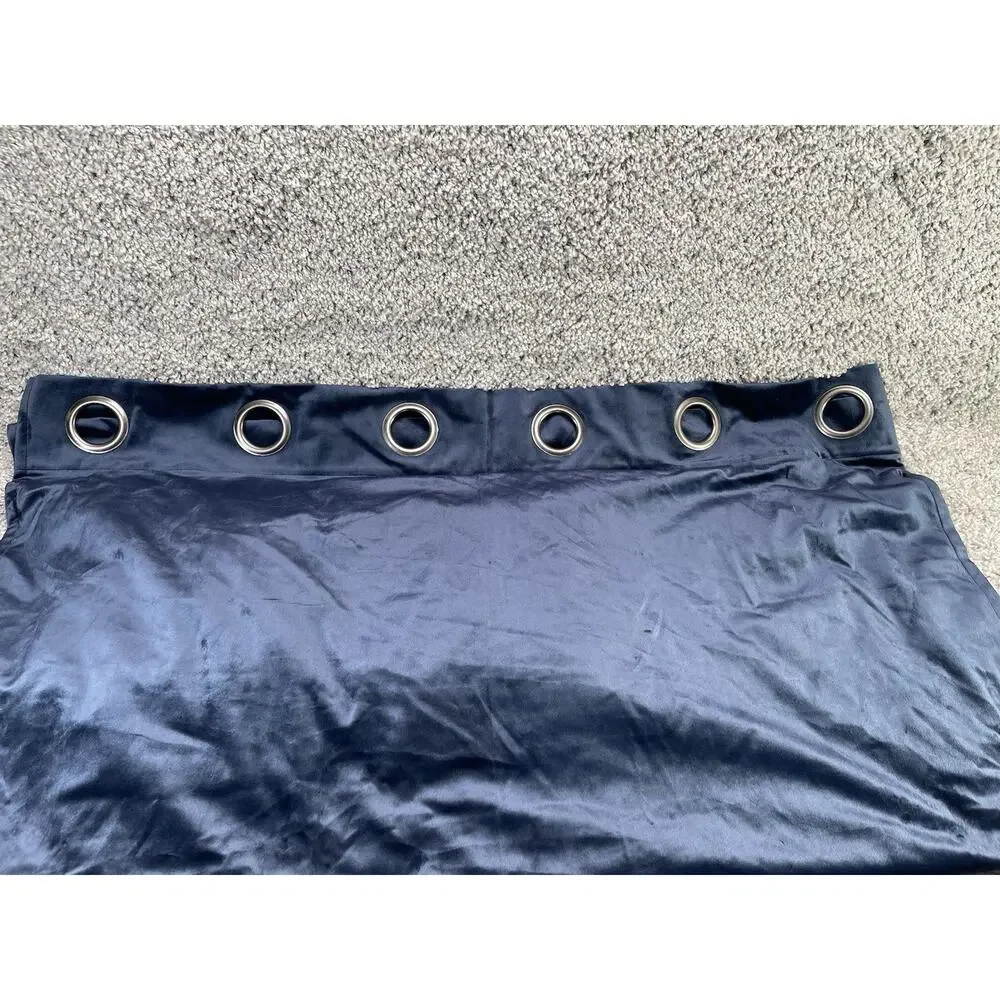 Window Curtains 2pc Set Blue Velvet Soft 37in X 85in Home Room Decoration New1